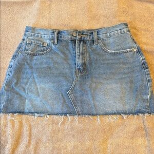 Casual Blue Denim Mini Skirt